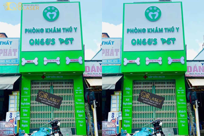 Bảng hiệu phòng khám thú y thiết kế chỉnh chu.
