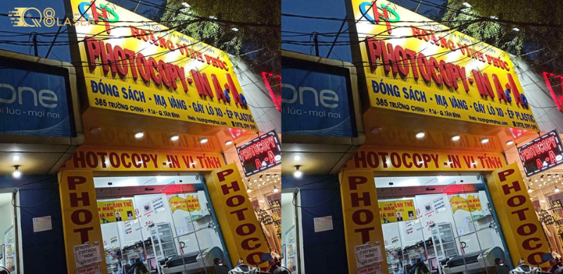 Bảng hiệu photocopy dễ thi công, chi phí hợp lý