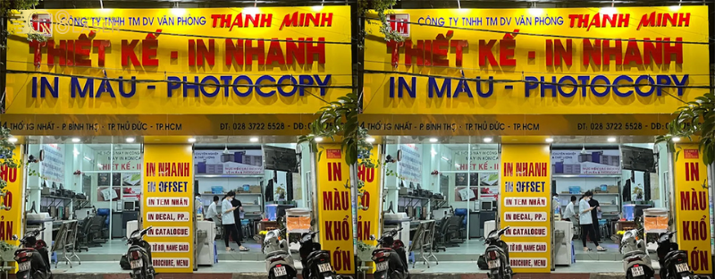 Bảng hiệu photocopy rõ ràng, dễ nhìn