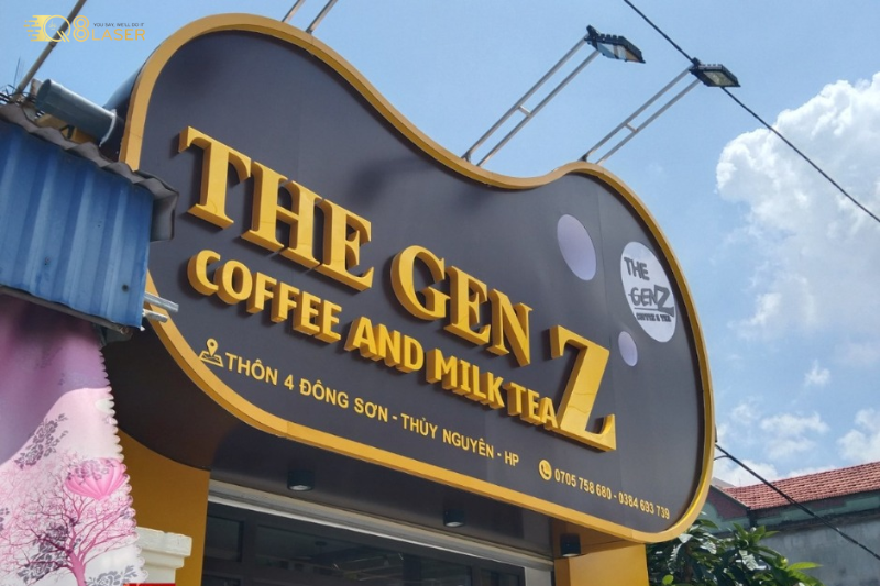 Bảng hiệu quán cà phê thiết kế theo concept riêng