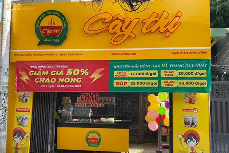 Bảng hiệu quán cháo thân thiện, gần gũi