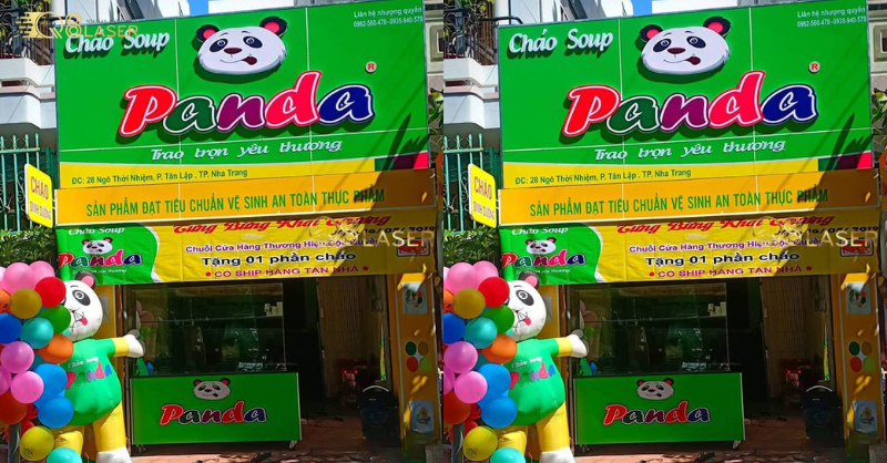 Bảng hiệu quán cháo thiết kế đơn giản, tinh tế