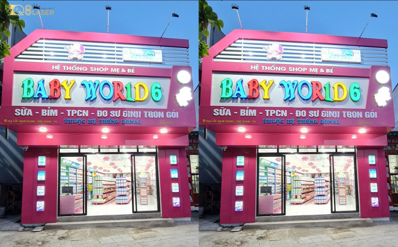 Bảng hiệu sữa bỉm đẹp giúp tăng nhận diện