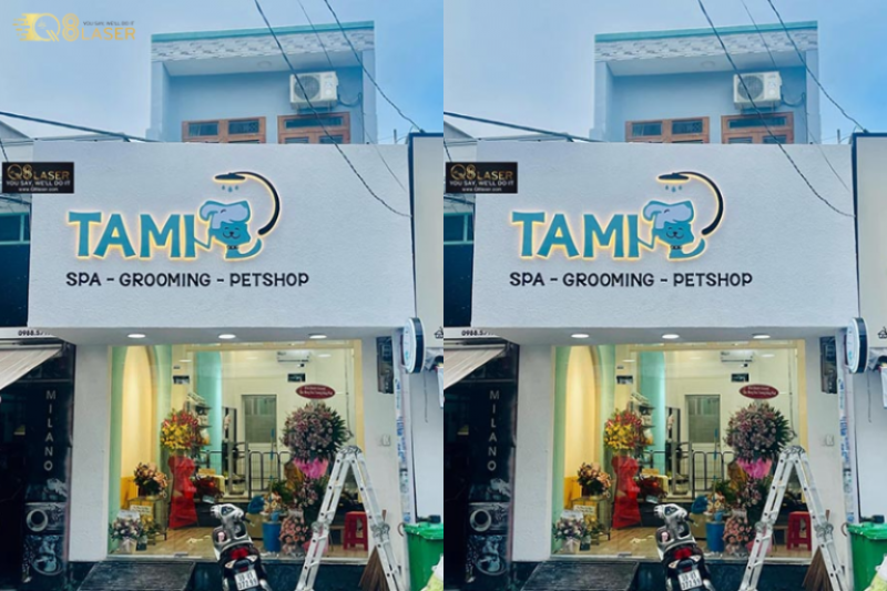 Bảng hiệu thú y thiết kế đơn giản, hiệu quả.