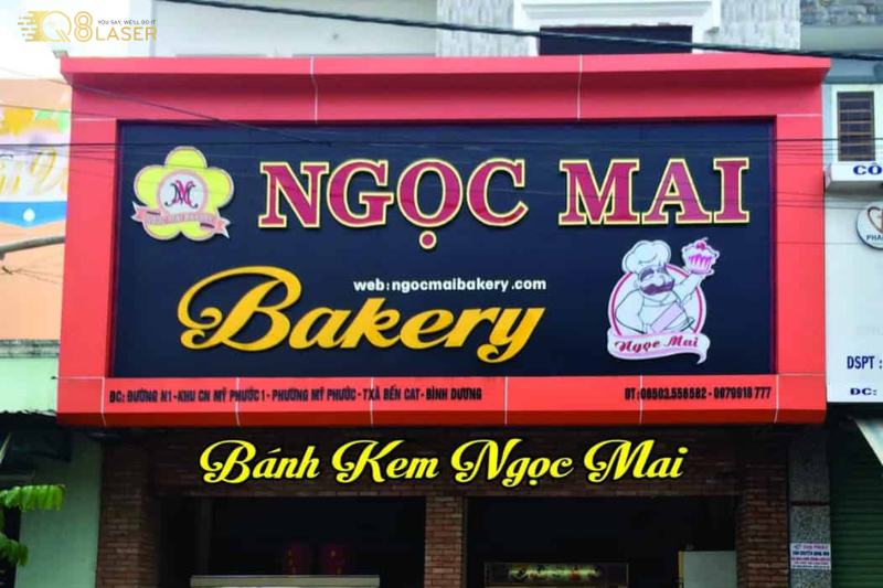 Bảng hiệu tiệm bánh kem hiện đại, sang trọng