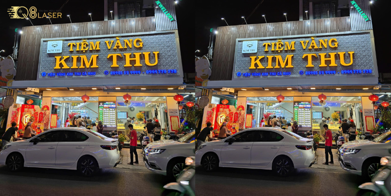 Bảng hiệu tiệm vàng sang trọng, nổi bật mặt tiền