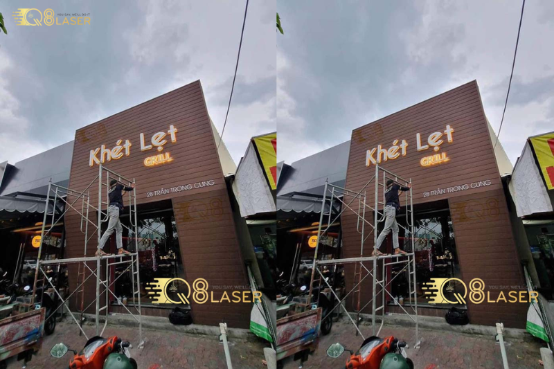 Bảng hiệu tôn phù hợp cửa hàng kinh doanh lâu năm
