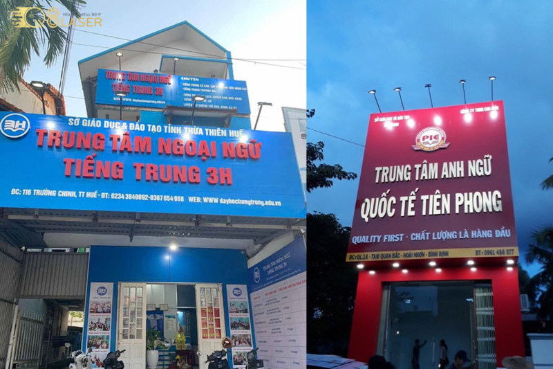 Bảng hiệu trung tâm tiếng Anh sang trọng