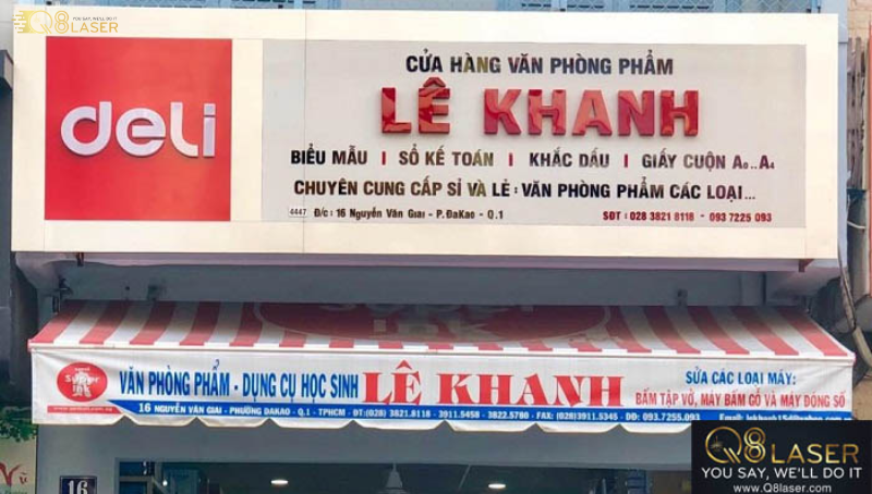 Bảng hiệu văn phòng phẩm nổi bật, dễ nhận diện