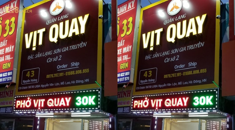 Bảng hiệu vịt quay đơn giản mà nổi bật