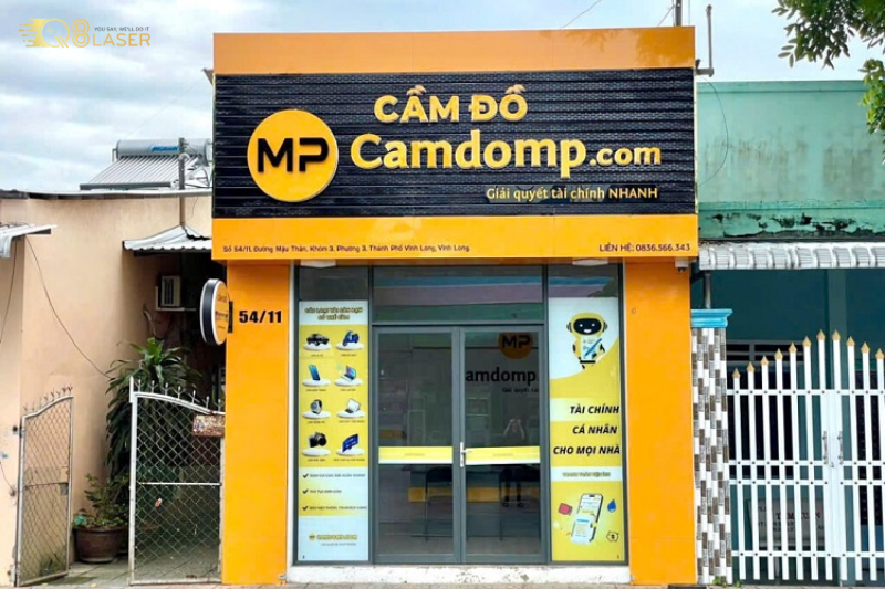 Biển cầm đồ đẹp thiết kế tối ưu cho mặt tiền nhỏ