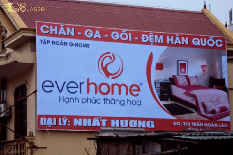 Biển chăn ga gối đệm thiết kế đơn giản, hiệu quả