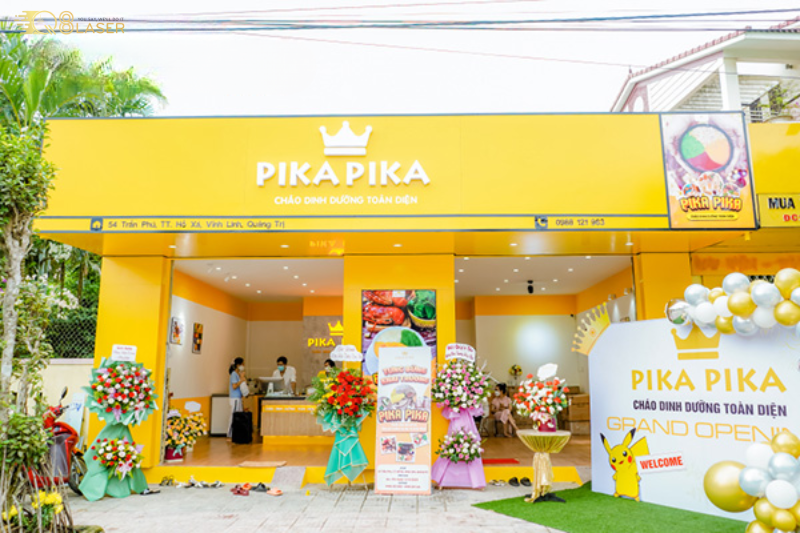 Biển cháo dinh dưỡng đẹp, bố cục gọn gàng