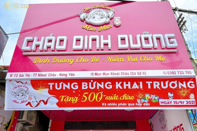 Biển cháo dinh dưỡng đẹp, thiết kế rõ ràng dễ nhìn
