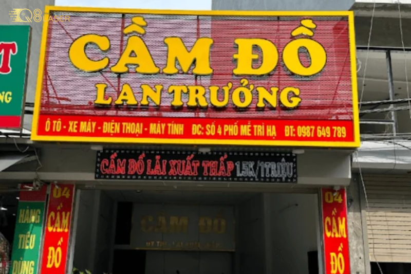 Biển hiệu cầm đồ thiết kế bắt mắt, dễ thu hút người đi đường