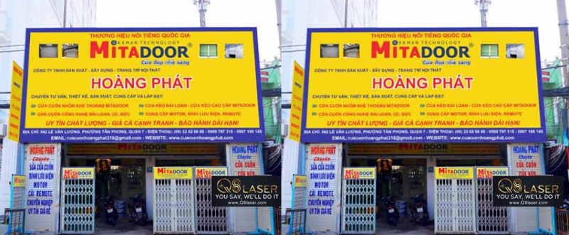 Biển hiệu nhôm kính cho showroom