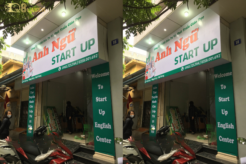 Biển hiệu trung tâm tiếng Anh thiết kế tinh tế