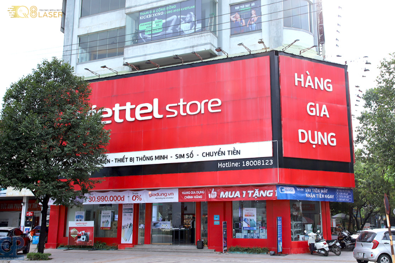 Biển hiệu Viettel phù hợp nhiều không gian.