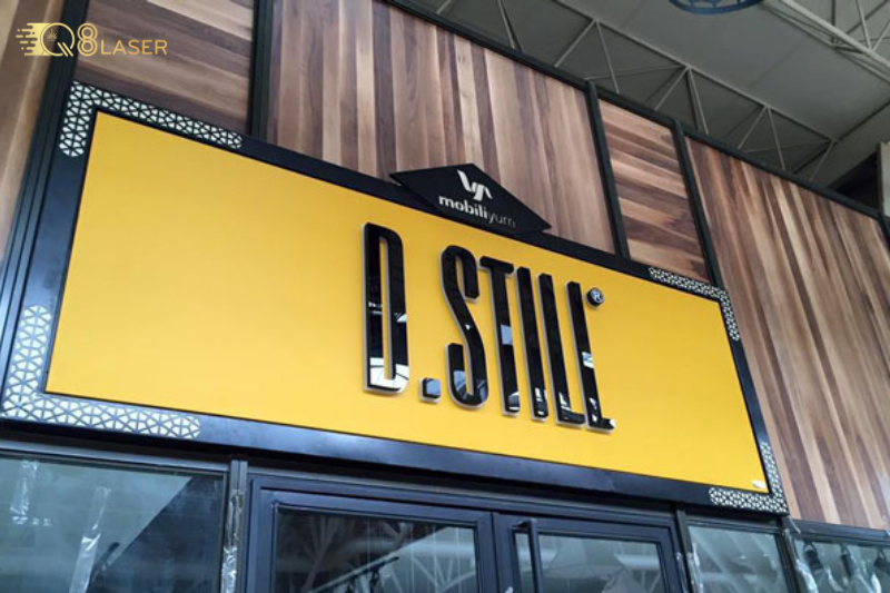 Biển hộp đèn âm bản sang trọng, hiện đại