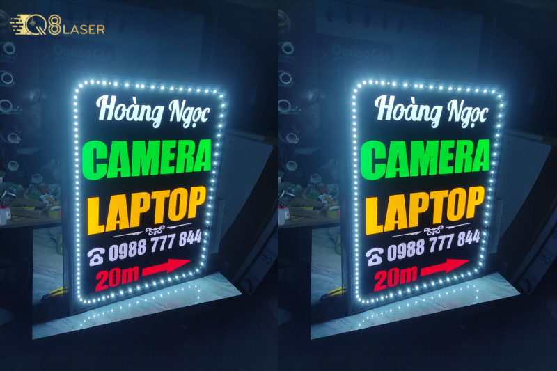 Biển led âm bản cho shop và cửa hàng