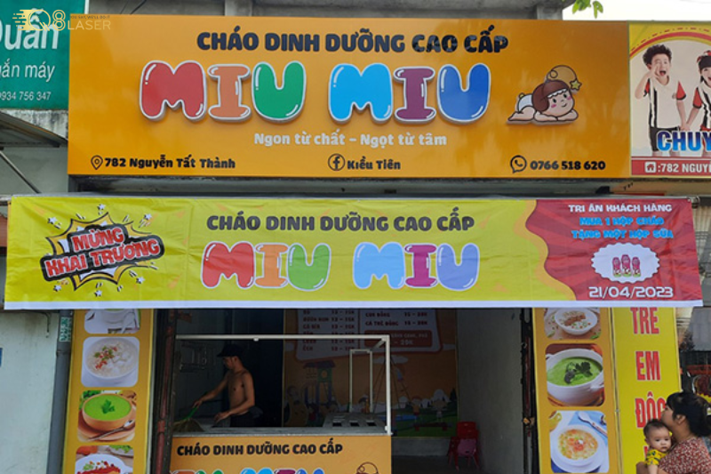 Biển quảng cáo cháo dinh dưỡng giúp quán dễ nhận diện