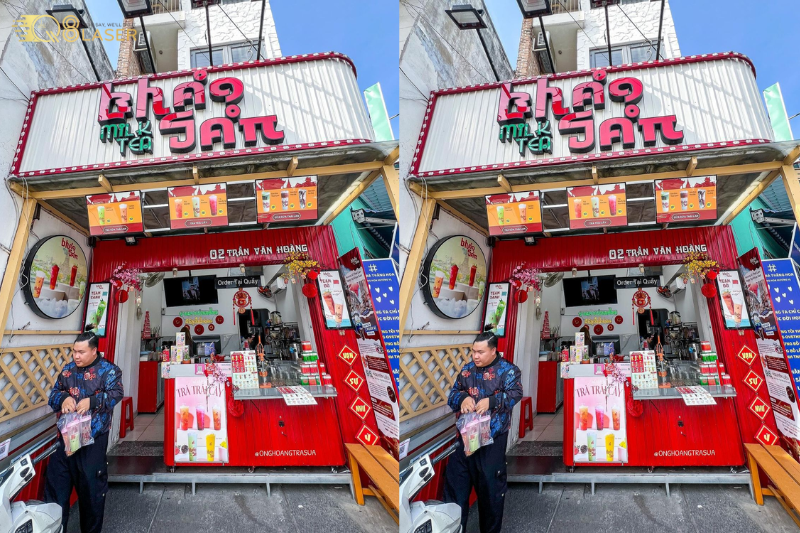 Biển quảng cáo đồ ăn vặt đông khách