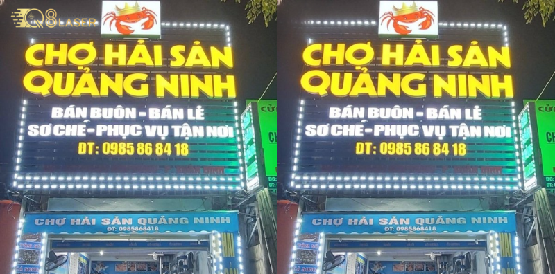Biển quảng cáo hải sản đẹp cho mặt tiền cửa hàng