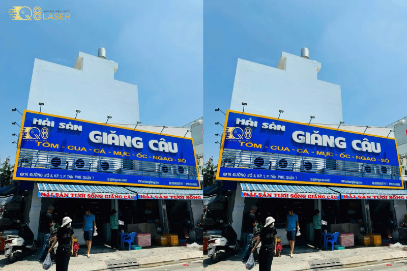 Biển quảng cáo hải sản khô thiết kế đơn giản, hiệu quả