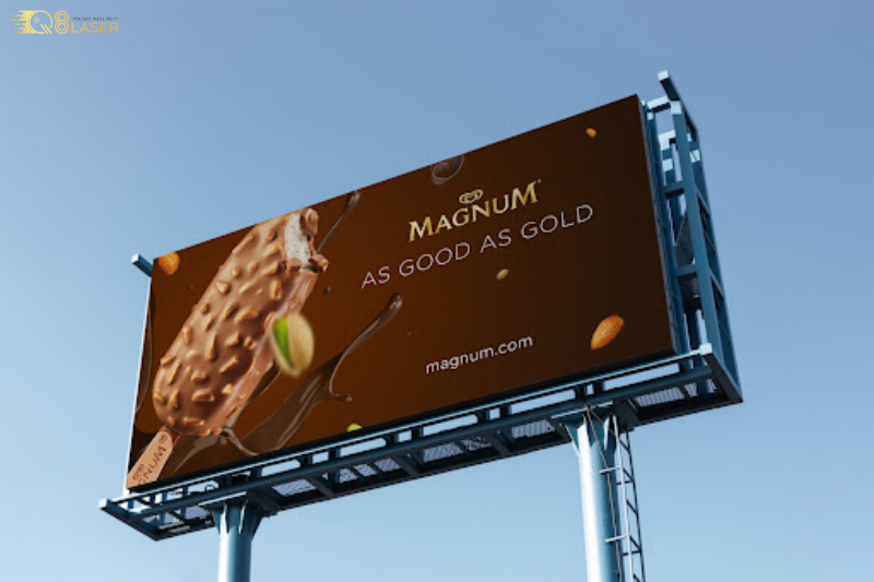 Biển quảng cáo kem tươi bắt mắt ban ngày