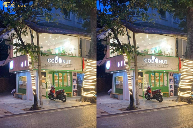 Biển quảng cáo kem tươi nổi bật khu đông người