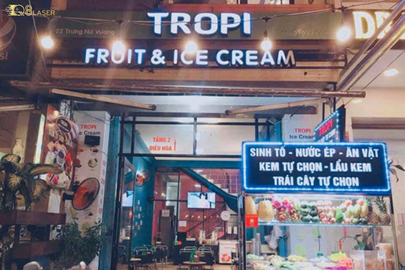 Biển quảng cáo kem tươi phù hợp quán ăn vặt