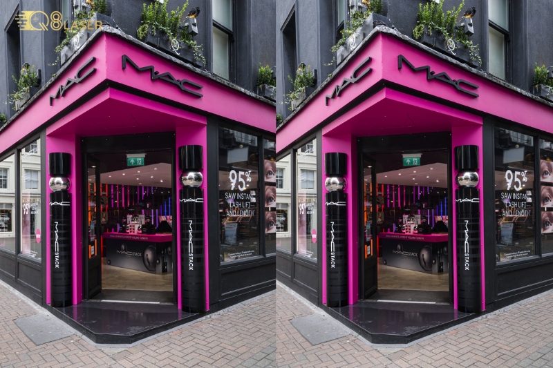 Biển quảng cáo màu hồng giúp shop nổi bật ban đêm