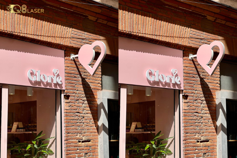 Biển quảng cáo màu hồng nhạt phong cách Hàn Quốc