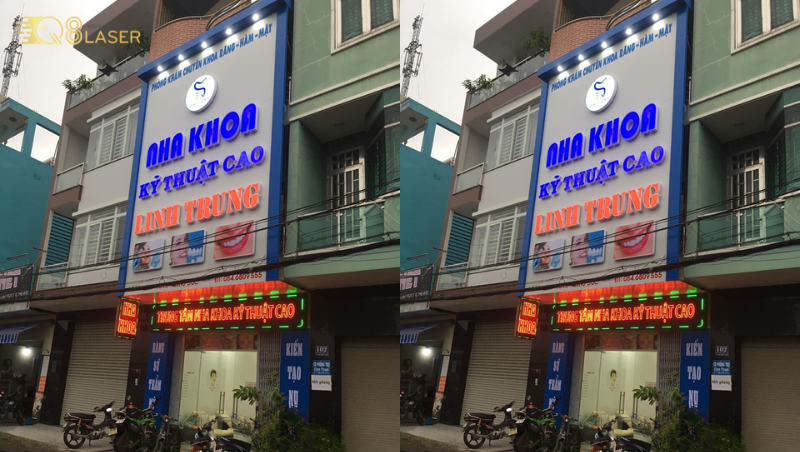 Biển quảng cáo nha khoa nổi bật mặt tiền