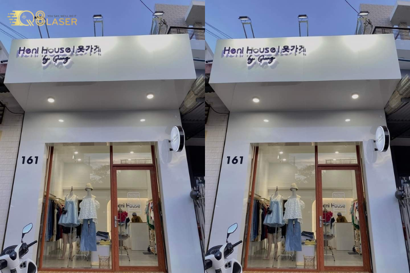 Biển quảng cáo quần áo nổi bật, tạo điểm nhấn mặt tiền