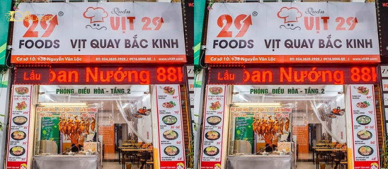 Biển quảng cáo quán vịt thu hút khách đi đường