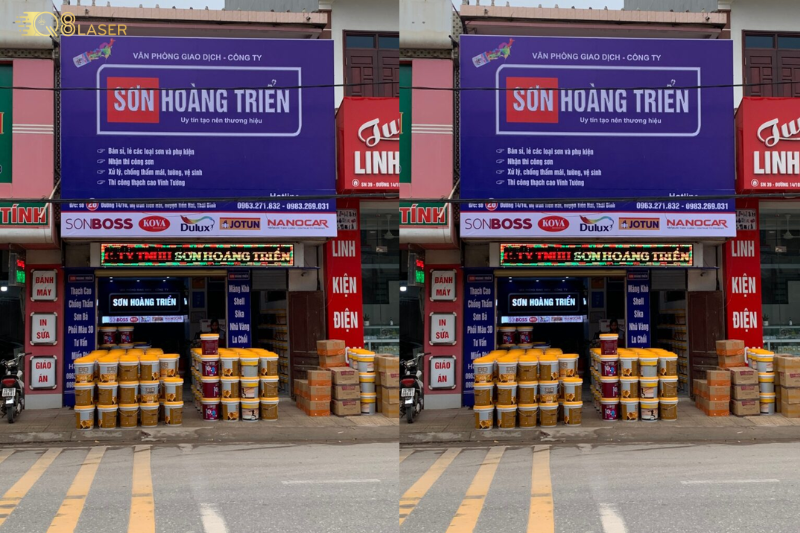 Biển quảng cáo sơn đẹp, phù hợp mọi mặt tiền.