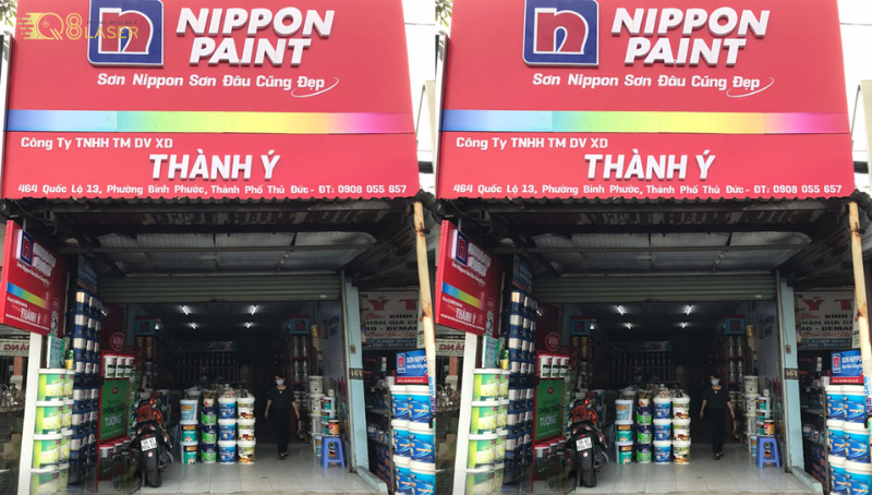 Biển quảng cáo sơn giúp cửa hàng dễ nhận diện.