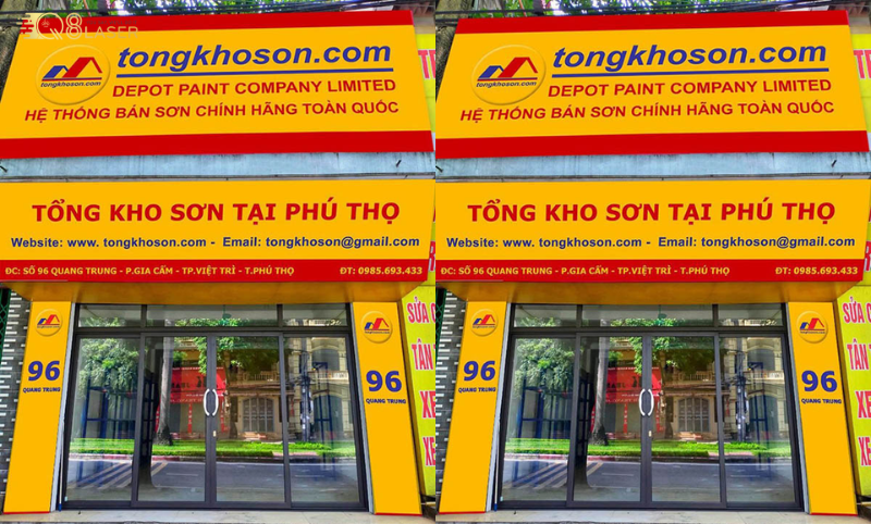 Biển quảng cáo sơn tạo điểm nhấn cho cửa hàng.