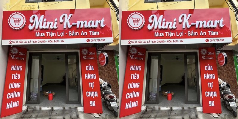 Biển quảng cáo tạp hóa nổi bật ban đêm