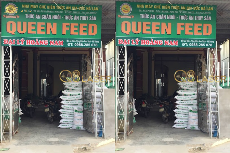 Biển quảng cáo thức ăn chăn nuôi nổi bật ban ngày