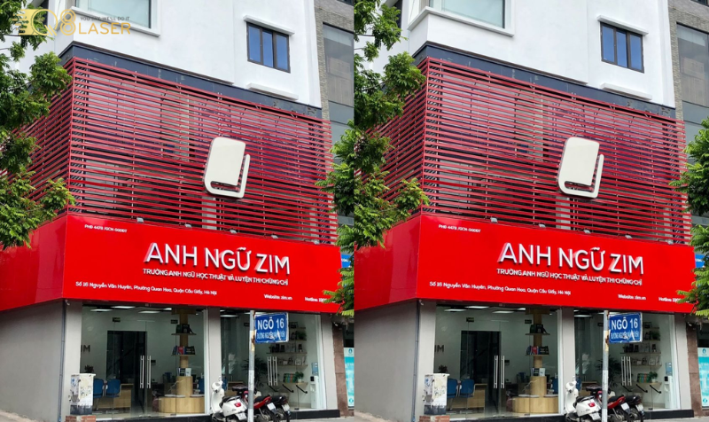 Biển quảng cáo tiếng Anh nổi bật mặt tiền