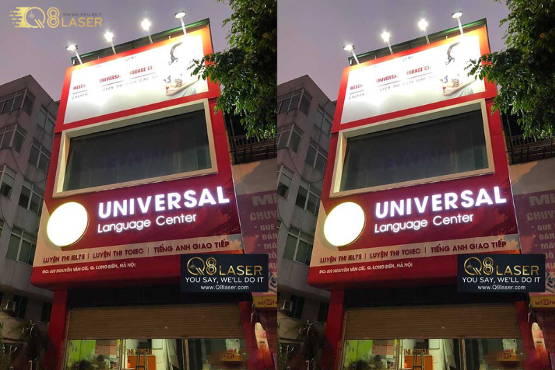 Biển quảng cáo tiếng Anh thiết kế hiện đại