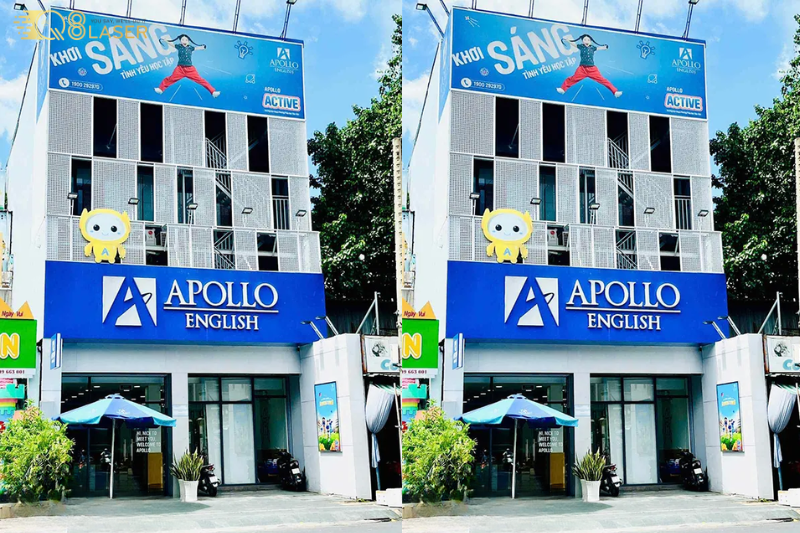 Biển quảng cáo trung tâm tiếng Anh nổi bật khu phố