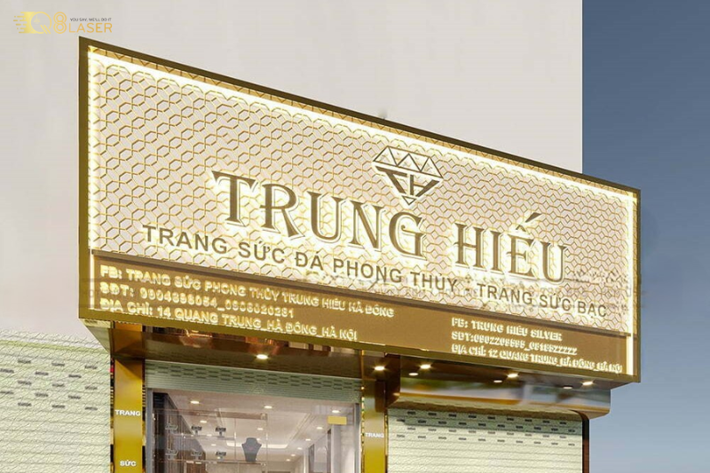 Biển quảng cáo vàng bạc thiết kế tinh tế