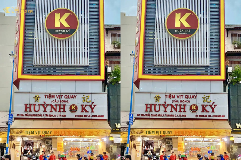 Biển quảng cáo vịt quay nổi bật khu phố ăn uống