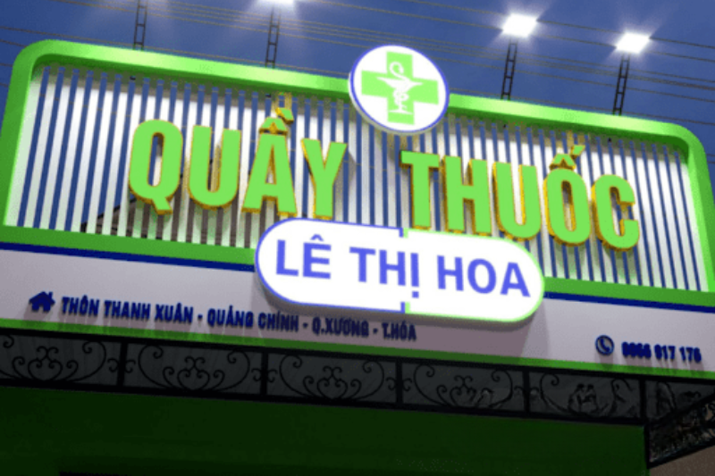 Biển quầy thuốc đẹp giúp cửa hàng nổi bật khu vực
