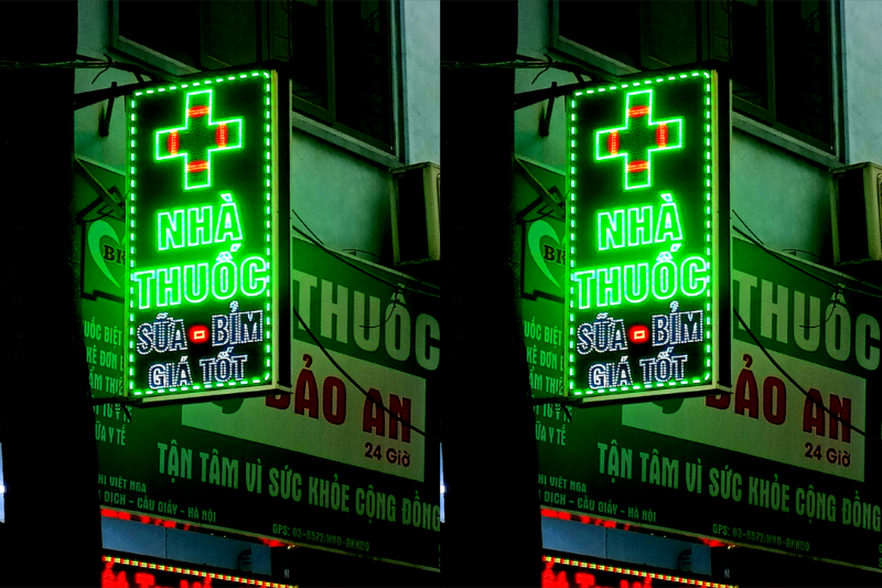 Biển quầy thuốc thiết kế gọn gàng, thông tin rõ ràng
