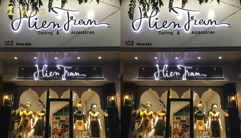 Biển shop quần áo hiện đại, nổi bật cả ngày lẫn đêm