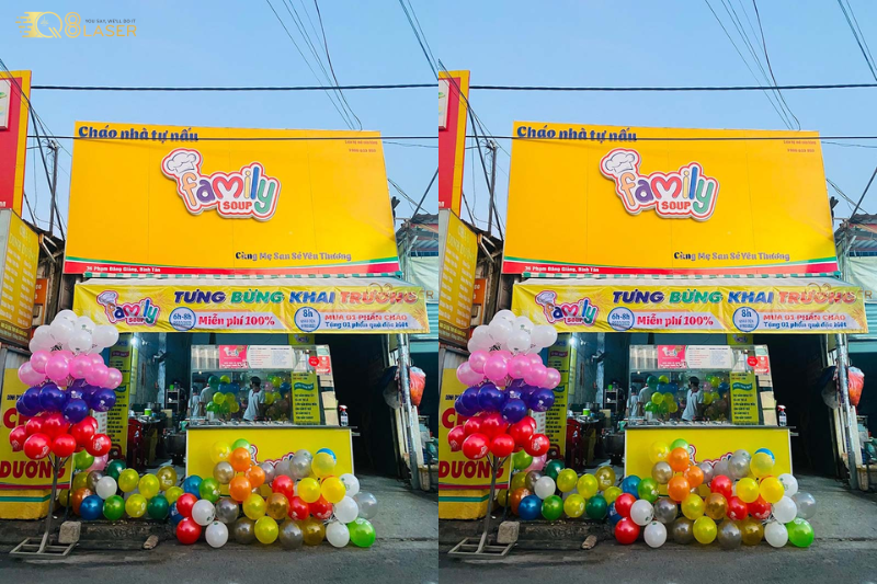 Biển vẫy cháo dinh dưỡng gọn gàng, thu hút từ xa